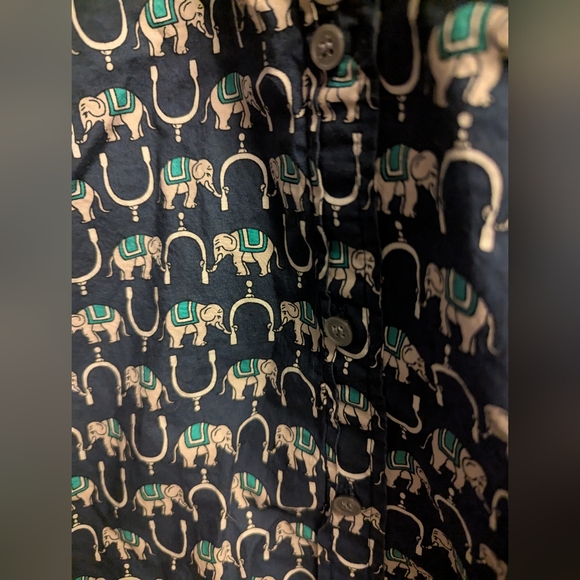 EUC 🐘 J. CREW 🐘 MARRIED ELEPHANTS 💙 Sz 10 💙 LS PERFECT FIT button down shirt - Picture 2 of 6